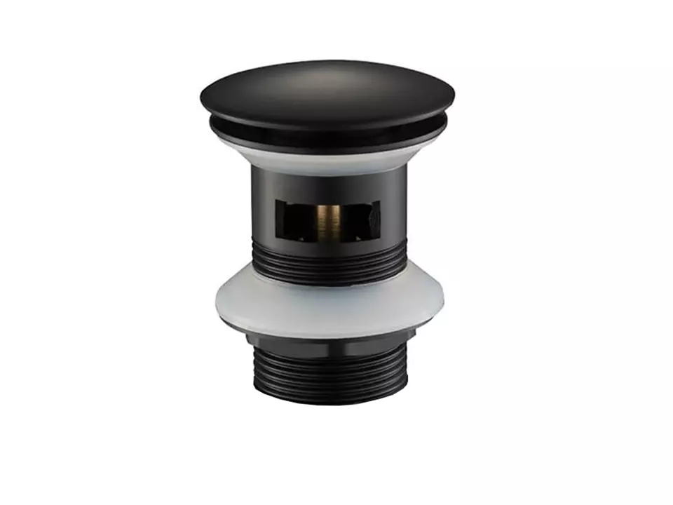 AQUA BAGNO Solo Ablaufgarnitur Push&Open schwarz matt...