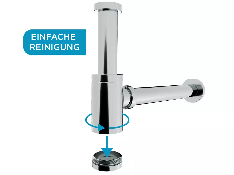 AQUA BAGNO Solo Design Geruchsverschluss Siphon f&uuml;r Waschtische 1 1/4&quot;*32mm