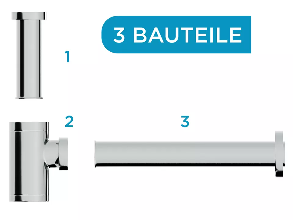 AQUA BAGNO Solo Design Geruchsverschluss Siphon f&uuml;r Waschtische 1 1/4&quot;*32mm
