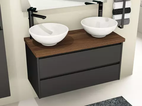 Duo Badmöbel 100, Anthrazit Matt Lackiert,...