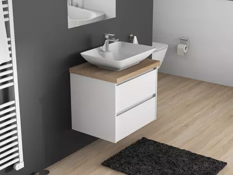 Duo Badmöbel 60, Weiß Hochglanz Lackiert,...