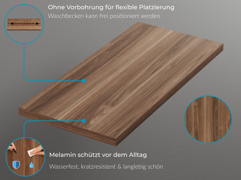 Duo Badmöbel 60, Weiß Hochglanz Lackiert,...