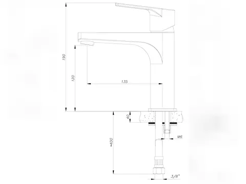 Aqua Bagno ZERO EHM, ohne Ablaufgarnitur, 3/8" Flex...