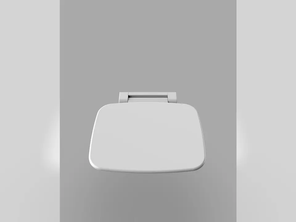 Aqua Bagno Duschklappsitz zur Wandmontage aus Duroplast, Wei&szlig; Hochglanz, Traglast bis 160 kg, klappbar, 257x350x392 mm