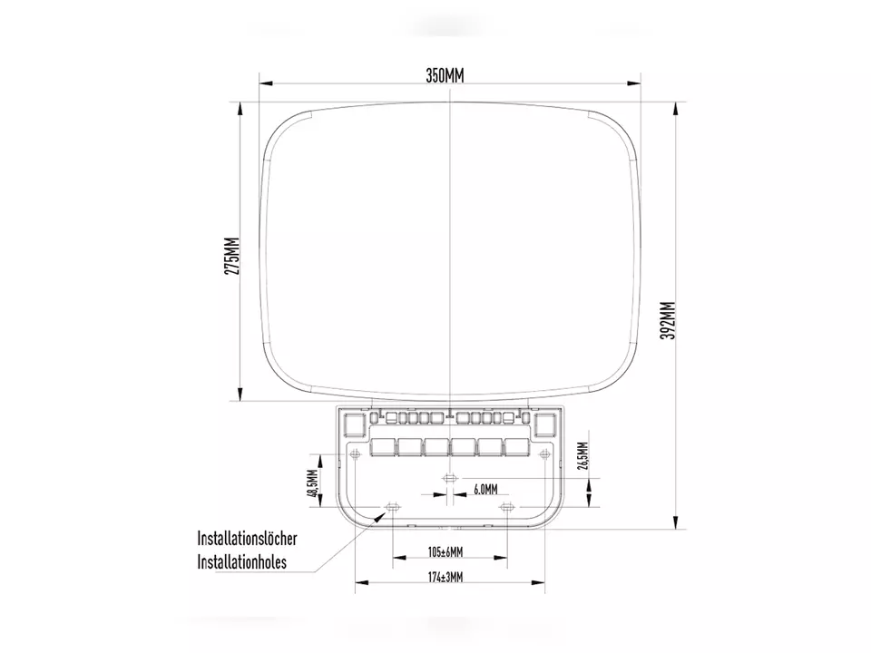 Aqua Bagno Duschklappsitz zur Wandmontage aus Duroplast, Wei&szlig; Hochglanz, Traglast bis 160 kg, klappbar, 257x350x392 mm