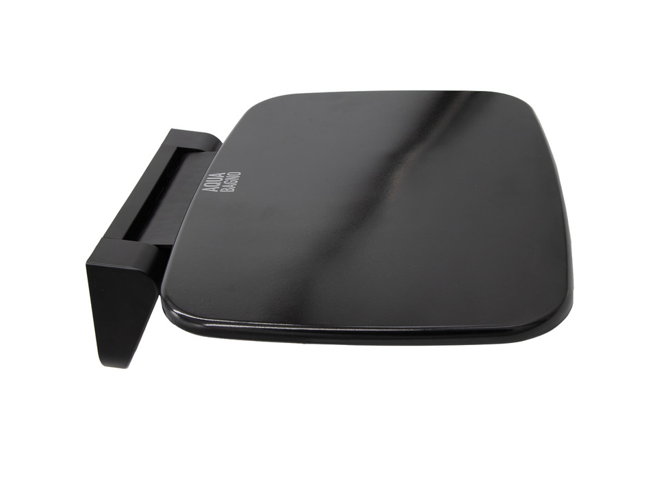 Aqua Bagno Duschklappsitz zur Wandmontage aus Duroplast, Schwarz Hochglanz, Traglast bis 160 kg, klappbar, 257x350x392 mm
