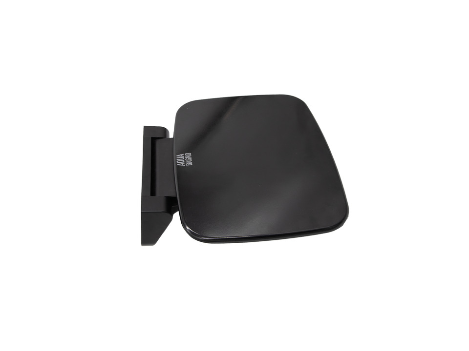 Aqua Bagno Duschklappsitz zur Wandmontage aus Duroplast, Schwarz Hochglanz, Traglast bis 160 kg, klappbar, 257x350x392 mm