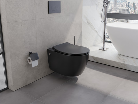 Wand Hänge WC Toilette - spülrandlos - inkl. Softclose Toiletten-Sitz - Keramik - HAWC10.10.ANK
