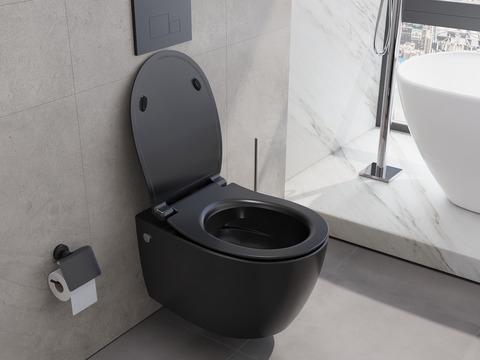 Wand Hänge WC Toilette - spülrandlos - inkl. Softclose Toiletten-Sitz - Keramik - HAWC10.10.ANK