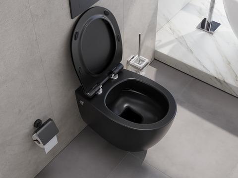 Wand Hänge WC Toilette - spülrandlos - inkl. Softclose Toiletten-Sitz - Keramik - HAWC10.10.ANK