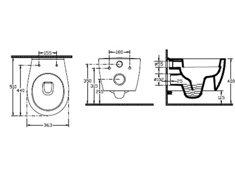Wand Hänge WC Toilette - spülrandlos - inkl. Softclose Toiletten-Sitz - Keramik - HAWC10.10.ANK