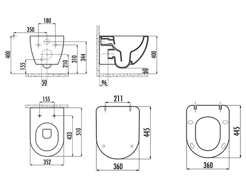 Aqua Bagno WCSet.11.JomoLine.T.1 JomoLine Vorwandelement...