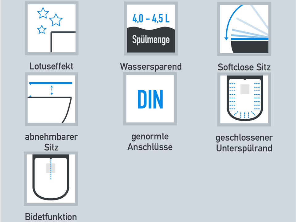 Aqua Bagno WCSet.17.JomoLine.T.1 JomoLine Vorwandelement mit Rohrunterbrecher f&uuml;r Dusch WCs mit Bidetfunktion + Wand WC Taharat + Kaltwasserarmatur + Dr&uuml;ckerplatte + Zubeh&ouml;r
