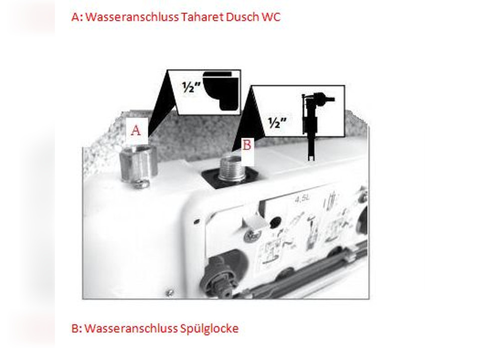 Aqua Bagno WCSet.17.JomoLine.T.1 JomoLine Vorwandelement mit Rohrunterbrecher f&uuml;r Dusch WCs mit Bidetfunktion + Wand WC Taharat + Kaltwasserarmatur + Dr&uuml;ckerplatte + Zubeh&ouml;r