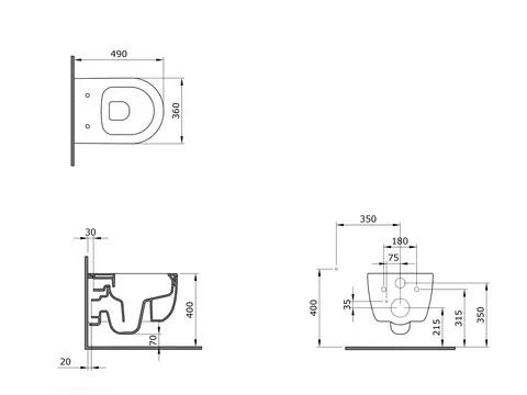 Grohe & Aqua Bagno 011.1051.063SMK spülrandlos...
