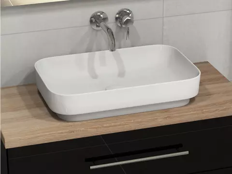 Flex Badmöbel 100, Schwarz Hochglanz Lackiert,...