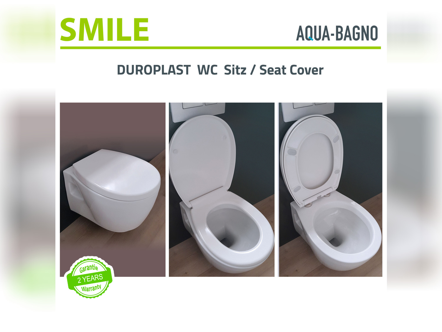 Aqua Bagno Smile - universeller WC-Sitz mit Absenkautomatik Softclose