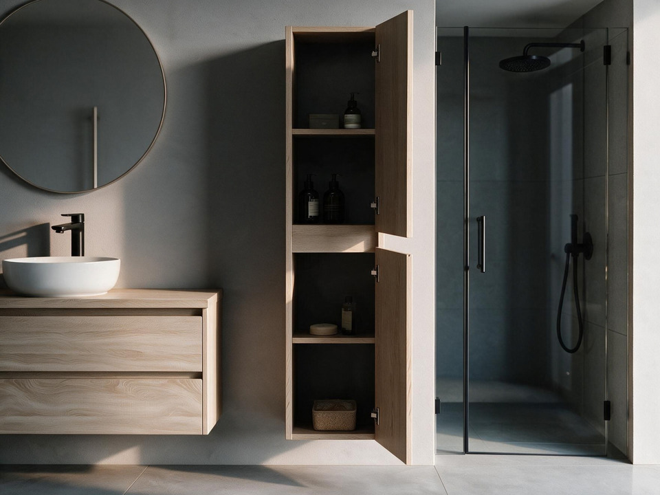 Aqua Bagno Seitenschrank Duo Eiche Gold (350x1400x300mm)