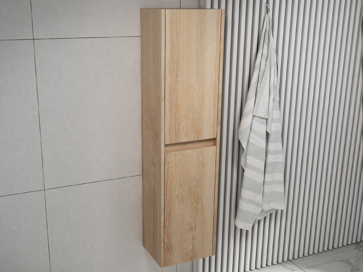 Aqua Bagno Seitenschrank Duo Eiche Gold (350x1400x300mm)