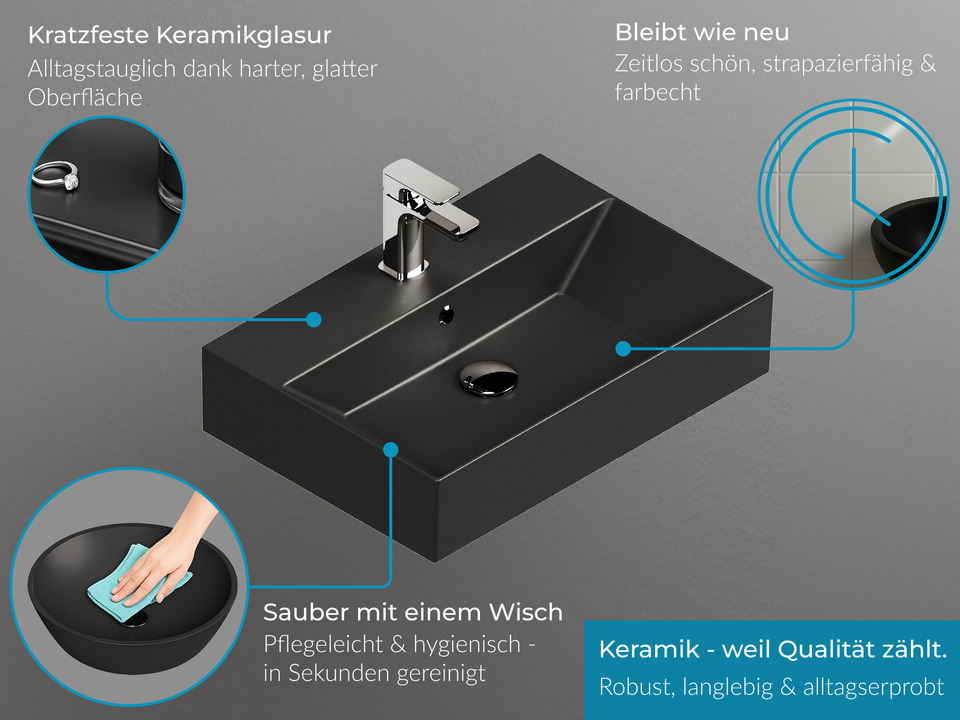 Duo Badm&ouml;bel 100, Wei&szlig; Hochglanz Lackiert, Keramik Waschbecken, Tr&auml;gerplatte