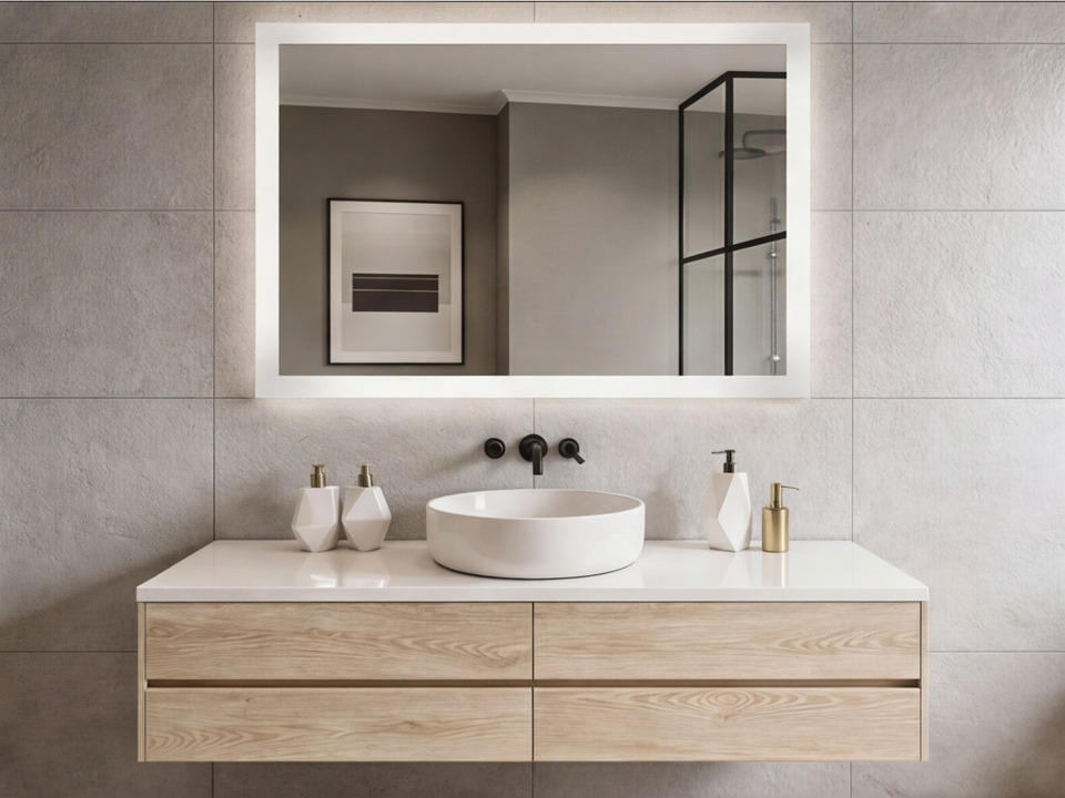 Aqua Bagno Badezimmerspiegel mit LED-Beleuchtung nach Ma&szlig; SPH-103