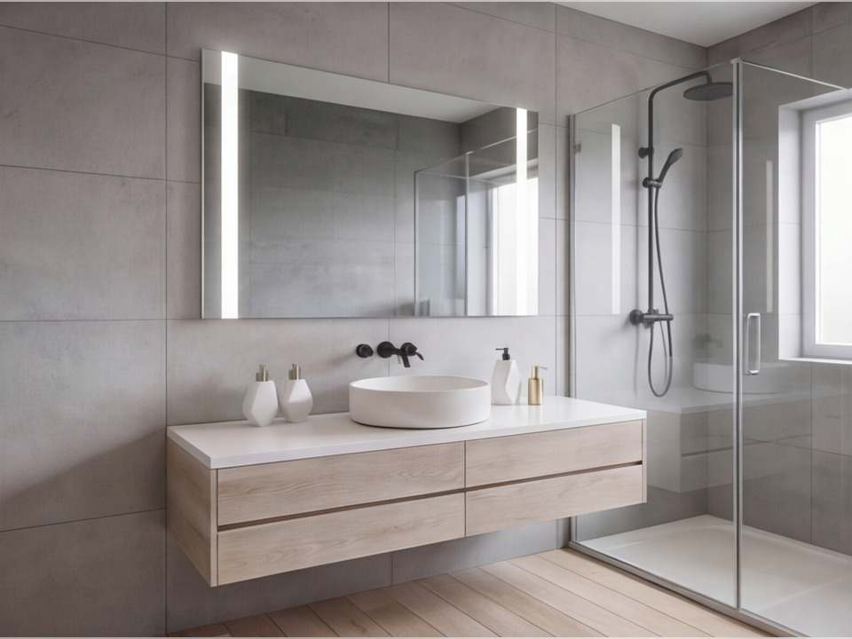 Aqua Bagno Badezimmerspiegel mit LED-Beleuchtung nach Ma&szlig; SPH-04