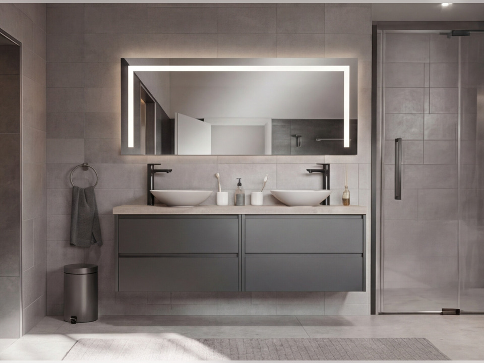 Aqua Bagno Badezimmerspiegel mit LED-Beleuchtung nach Ma&szlig; SPH-83