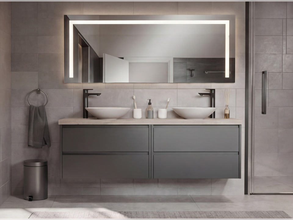 Aqua Bagno Badezimmerspiegel mit LED-Beleuchtung nach Ma&szlig; SPH-83