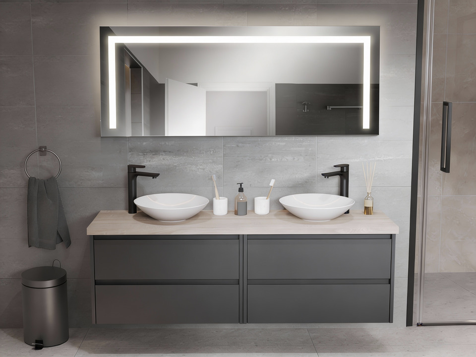 Aqua Bagno Badezimmerspiegel mit LED-Beleuchtung nach Ma&szlig; SPH-83