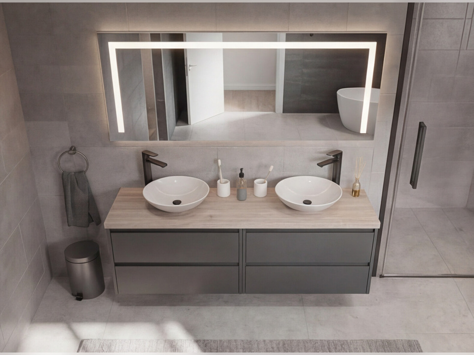 Aqua Bagno Badezimmerspiegel mit LED-Beleuchtung nach Ma&szlig; SPH-83