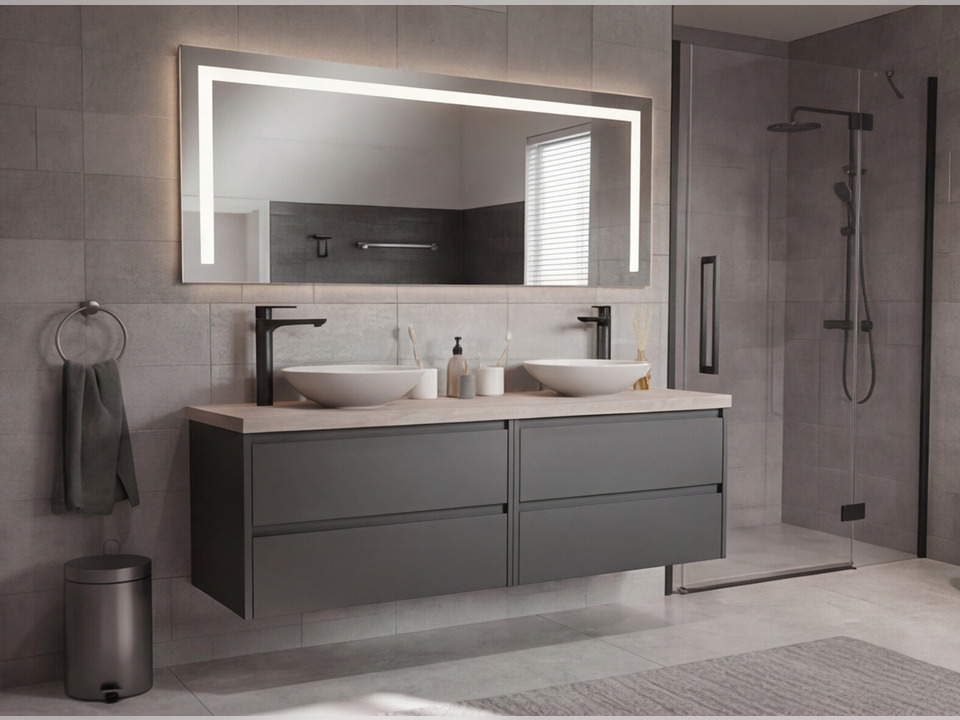 Aqua Bagno Badezimmerspiegel mit LED-Beleuchtung nach Ma&szlig; SPH-83