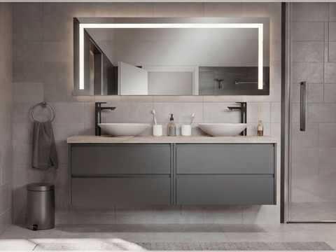 Aqua Bagno Badezimmerspiegel mit LED-Beleuchtung nach...