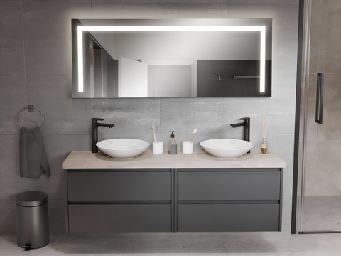 Aqua Bagno Badezimmerspiegel mit LED-Beleuchtung nach...