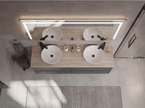 Aqua Bagno Badezimmerspiegel mit LED-Beleuchtung nach...
