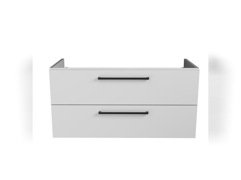 Angular Waschtischunterschrank 100, Weiß Hochglanz Lackiert