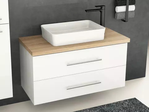 Flex Badmöbel 100, Weiß Hochglanz Lackiert,...