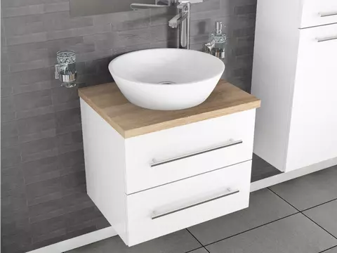 Flex Badmöbel 60, Weiß Hochglanz Lackiert,...