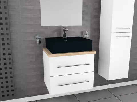 Flex Badmöbel 60, Weiß Hochglanz Lackiert,...