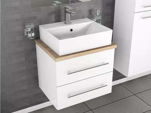 Flex Badmöbel 60, Weiß Hochglanz Lackiert,...