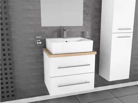 Flex Badmöbel 60, Weiß Hochglanz Lackiert,...