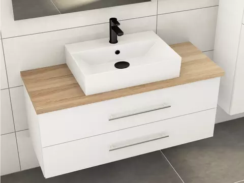 Flex Badmöbel 120, Weiß Hochglanz Lackiert,...
