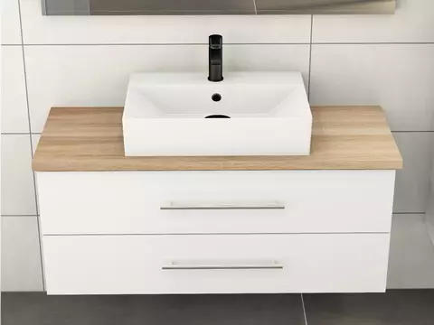 Flex Badmöbel 120, Weiß Hochglanz Lackiert,...