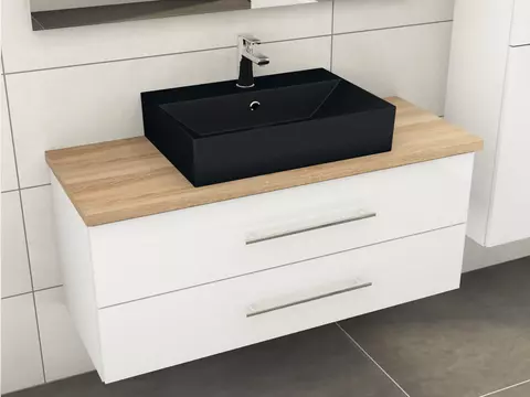 Flex Badmöbel 120, Weiß Hochglanz Lackiert,...