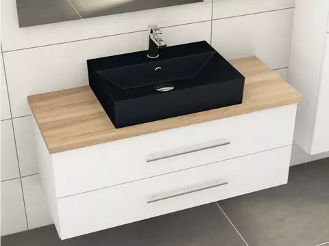 Flex Badmöbel 120, Weiß Hochglanz Lackiert,...
