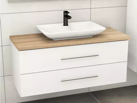 Flex Badmöbel 120, Weiß Hochglanz Lackiert,...