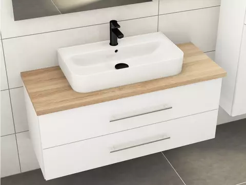 Flex Badmöbel 120, Weiß Hochglanz Lackiert,...