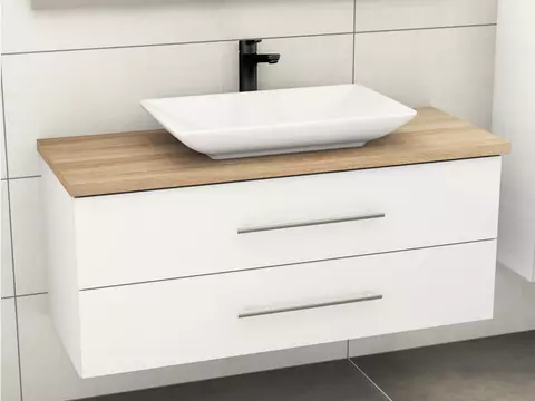 Flex Badmöbel 120, Weiß Hochglanz Lackiert,...