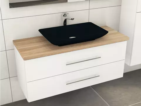 Flex Badmöbel 120, Weiß Hochglanz Lackiert,...