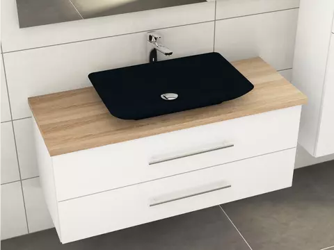 Flex Badmöbel 120, Weiß Hochglanz Lackiert,...