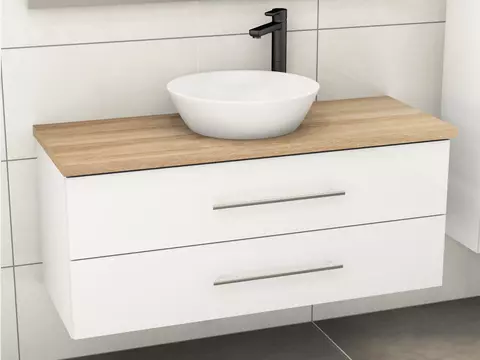 Flex Badmöbel 120, Weiß Hochglanz Lackiert,...